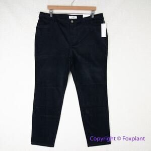New! Ellen Tracy black skinny corduroy pants, women's size 14